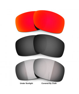 Hkuco Red/Black/Transition/Photochromic Polarized Replacement Lenses For Oakley Fives Squared Sunglasses 